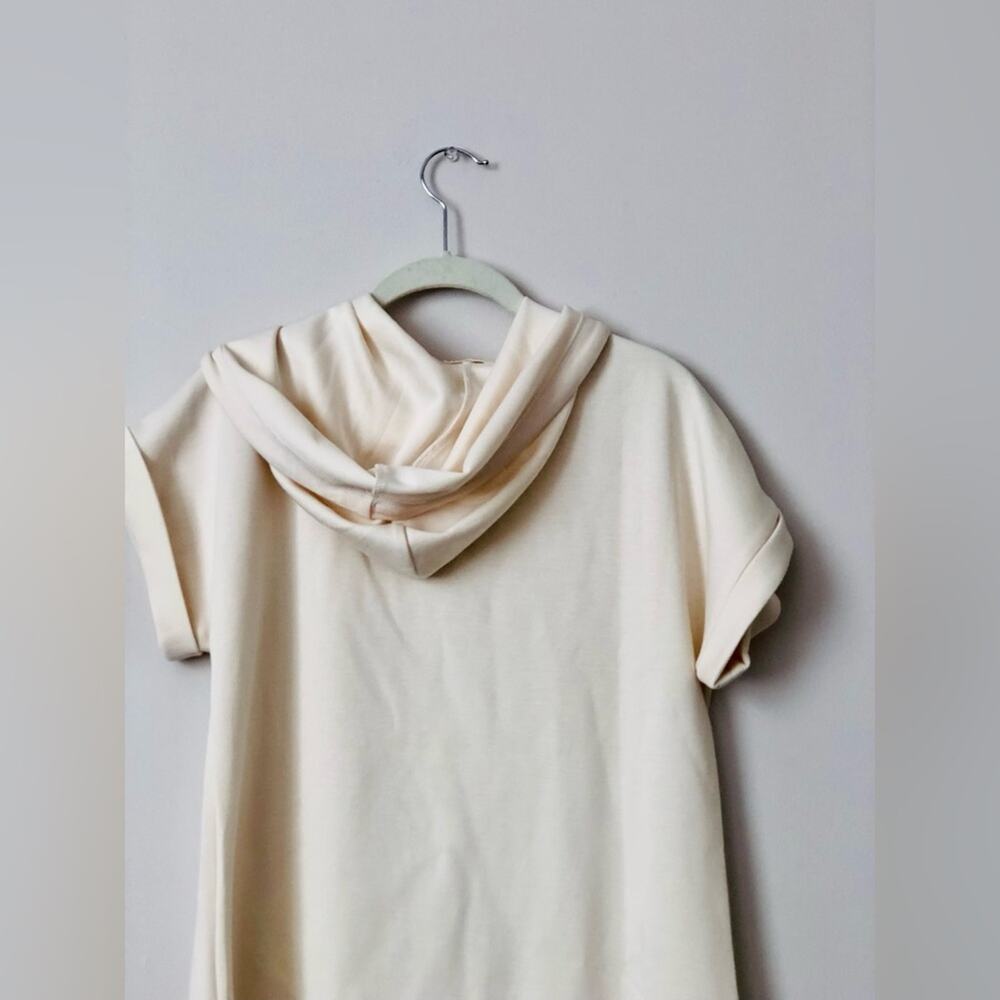 Artelier Nicole Miller Casual Shirt Hooded Cream Mini Dress Women’s Size S NWOT - Picture 7 of 9
